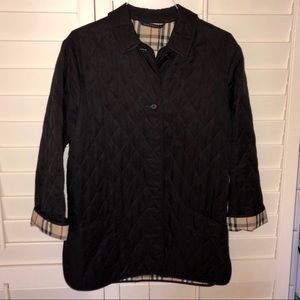 Black Burberry quilted coat size M